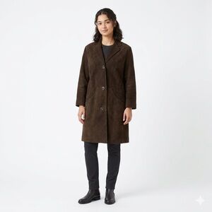 Janbell Suede Brown Coat made in Sweden Suede Coat 36/6